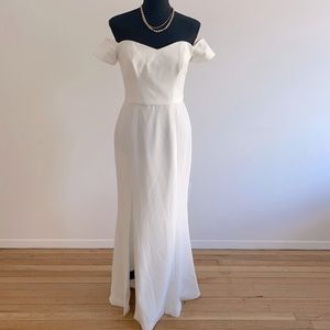 Dress the Population. S. White off shoulder